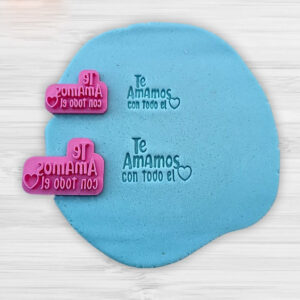 Mini Sello TE AMAMOS CON TODO EL CORAZÓN 3,5 cm cod. 2764