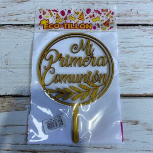 Pinche fibrofacil comunión con espiga  dorado C.A. 9770