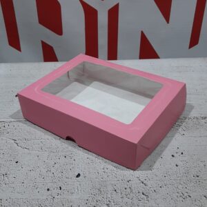 Caja rosa 22x17 con visor