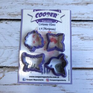 Cortantes flores x4 mariposas cooper