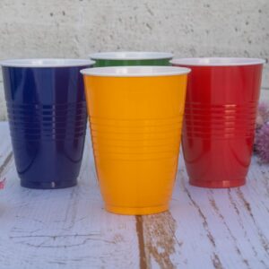 Vasos Bicolor de 300 cc x 12 u.