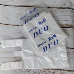 Bolsa con  Manija Blanca 30x40 cm.