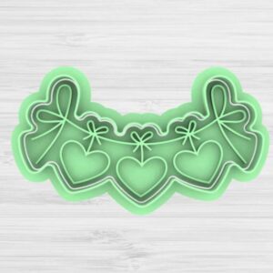 cortantes + sellos banderín corazones cod. 1155