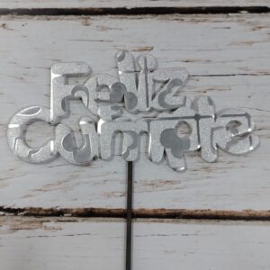 topper feliz cumple vinilo Premium plateado IMP 7177