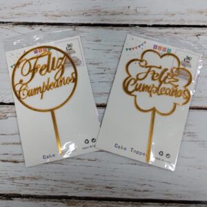 topper feliz cumple dorado comun 7171