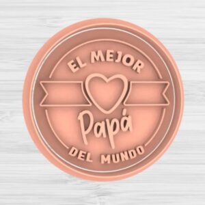 Cortante + Stamp EL MEJOR PAPÁ DEL MUNDO 6 cm. cod. 901