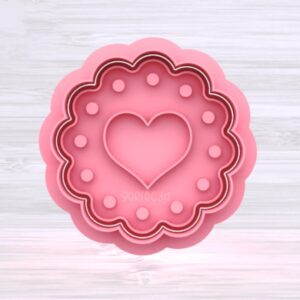 Cortante + Stamp CORAZÓN BLONDA 5 cm. cod 2301