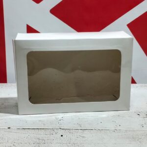 Caja 21x14 blanca con visor