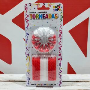Blister Velas Torneadas c/Porta Vela RIVER PLATE x 24 unid. C.A.