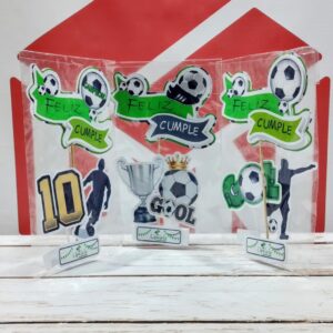 Adorno Set Feliz Cumple 3D FÚTBOL C.A.