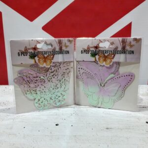 Adorno Mariposa Metalizado Dorado / Tornasolado Blanco  x 6 u. IMP. 20578