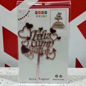 Topper Feliz Cumple Rosa Gold Común IMP.20592