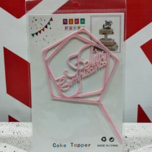 Topper Feliz Cumple Rosa Pastel Común IMP.20591