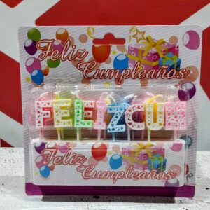 Velas Frase Feliz Cumple Multicolor IMP.
