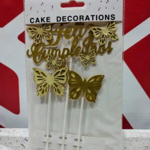 Topper Mariposa Gibre Dorado y Amarillo IMP.16626
