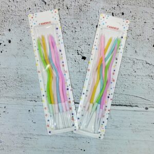 Velas Multicolor Pastel con Onda x 6 u. IMP.
