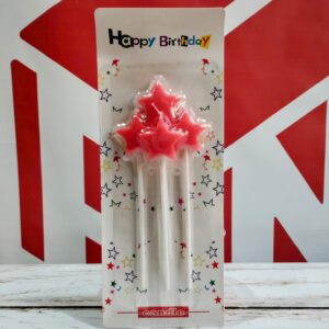 Velas Estrella con Palito ROJA x 4 unid.
