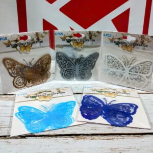 Adorno Mariposa x 6 unid. PVC con cinta bifaz IMP 21887