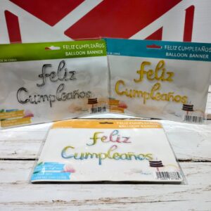 Globos Metalizado "Feliz Cumpleaños" Letra Cursiva IMP. 27640