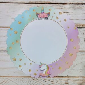 Blondas Fantasías Multiuso para Tortas o Plato de Sitio Unicornio.