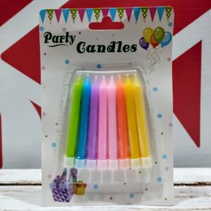 Velas Multicolor con Portavela x 8 unid. IMP.