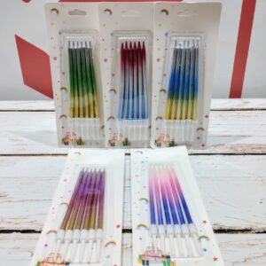 Velas Metalizadas Degradé Tricolor x 6 unid.  IMP. 26675