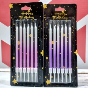 Velas Metalizadas Degradé con Portavelas x 6 unid. IMP.