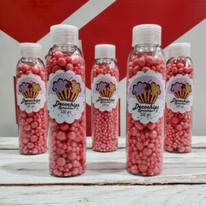 Sprinkles de Chocolate Color Coral x 100 Grs. DECOCHIPS.