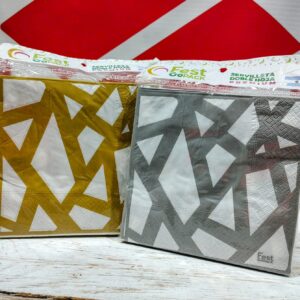 Servilletas Premium a Rayas Doradas o Plateadas x 20 u. C.A.