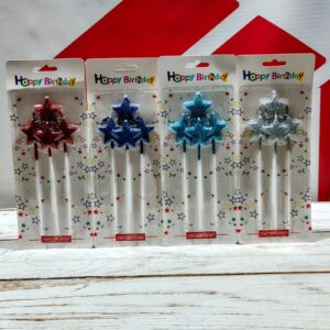 Velas Estrellas Gibreadas con Palito x 4 Unid. IMP. 31472