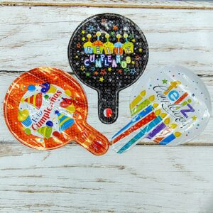 Globo Metalizado FELIZ CUMPLE Pequeño (15 cm.) IMP.