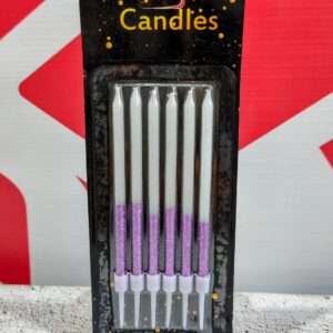 Velas Violeta Gibré con Portavela 12 cm. x 6 unid. IMP 37104
