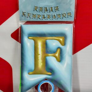 Cartel Feliz Cumple Celeste Efecto Globo IMP. 37114