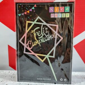 Topper Feliz Cumple Multicolor Cuadrado Degradé IMP.37105