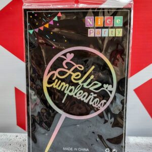 Topper Feliz Cumple Multicolor Redondo Degradé IMP.37106