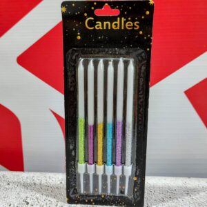 Velas Multicolor Gibré con Portavela 12 cm. x 6 unid. IMP 37101