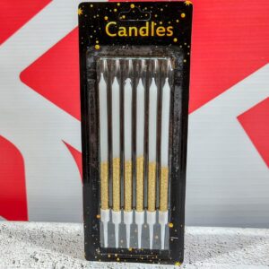 Velas Dorada  Gibré con Portavela 12 cm. x 6 unid. IMP 37103