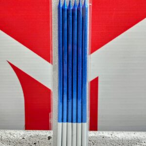 Vela 15 cm. Blister x 6 unid. Metalizadas Azul IMP. 37097