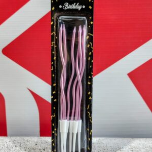 Velas Metalizadas Rosa gold con ondas x 6 unid. IMP. 37090