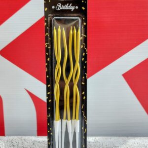 Velas Metalizadas Dorada con ondas x 12 unid. IMP. 37088