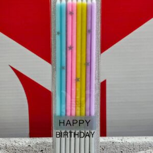 Vela Multicolor Pastel x 8 unid. 15 cm. IMP. 37081