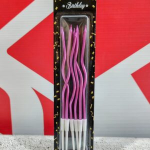 Velas Metalizadas Violeta con ondas x 6 unid. IMP. 37091