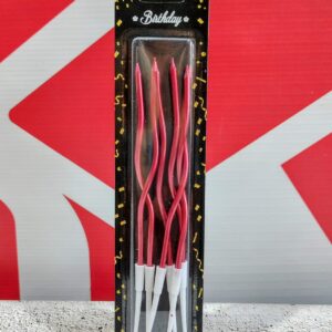 Velas Metalizadas Roja con ondas x 6 unid. IMP. 37089