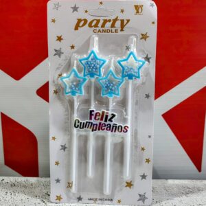 Vela Estrella Celeste Con Burbujas x 4 unid. IMP. 37140