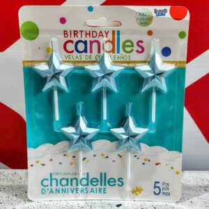 Vela Estrella Celeste Facetada x 5 unid. IMP. 37137