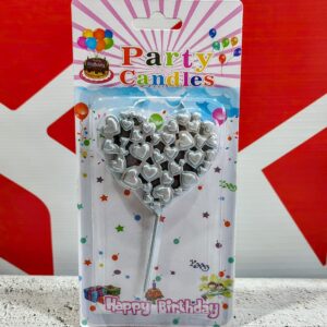Vela Corazón con Mini Corazones Plateados IMP. 37155