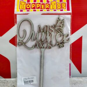 Pinche Fibrofácil Frase MIS QUINCE AÑOS Dorado/Plateado   C.A. 37496