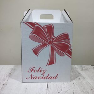 Cajas Navideñas Blanca con Rojo Feliz Navidad