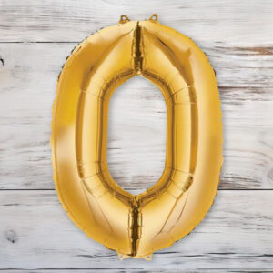 Globo Metalizado Dorado Chico 40 cm. N° 0