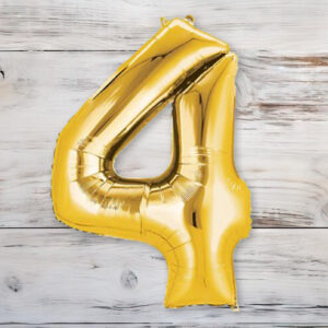 Globo Metalizado Dorado Chico 40 cm. N° 4